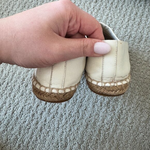 Tory Burch Two Tone Cap Toe Leather Espadrille Flat - Picture 4 of 4